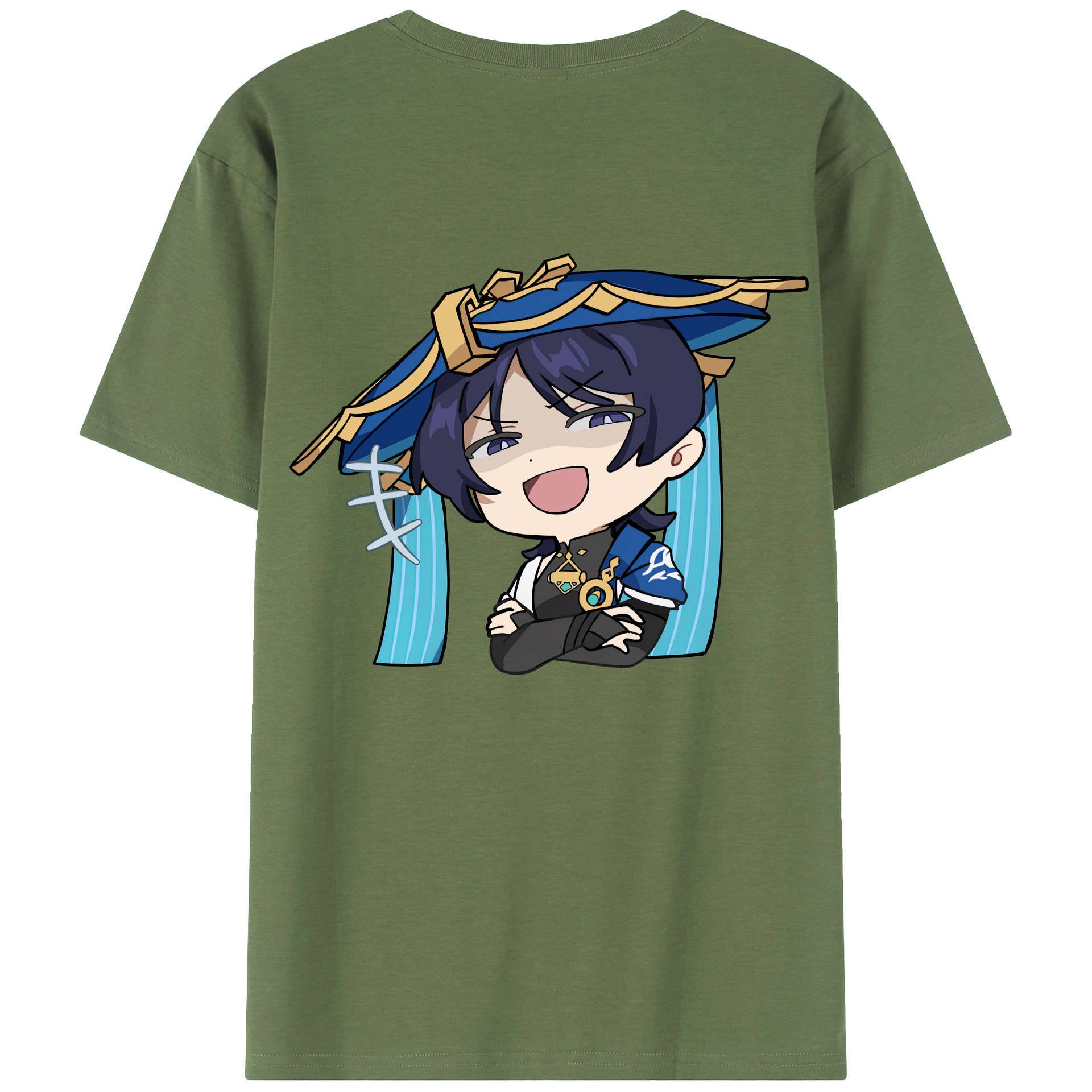 げんし神 さんペい genshin Sanpei 綿100％ メンズ半袖Tシャツ（バックプリント） 通気性